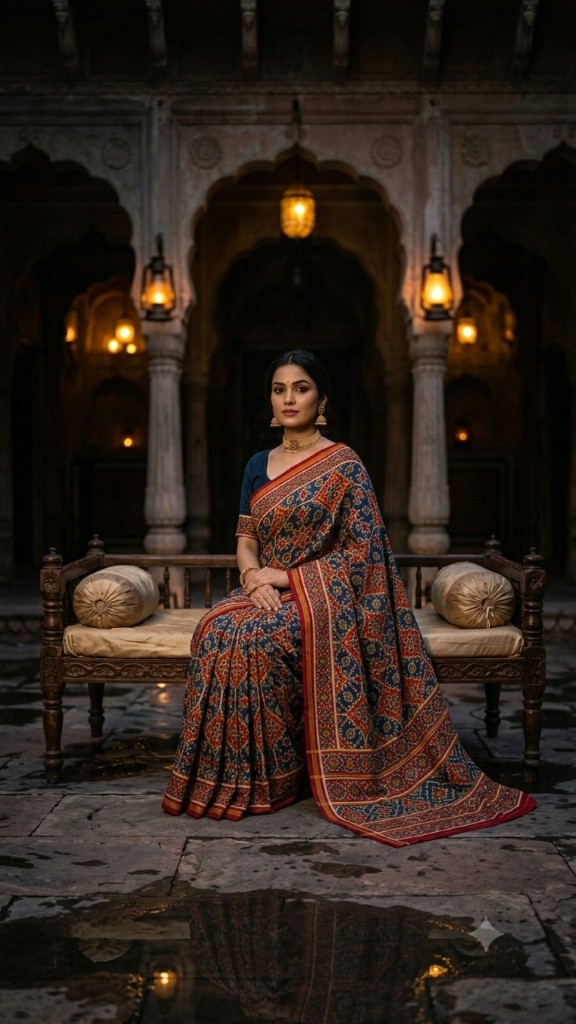 Bagru Hand Block Printed Pure Cotton Saree