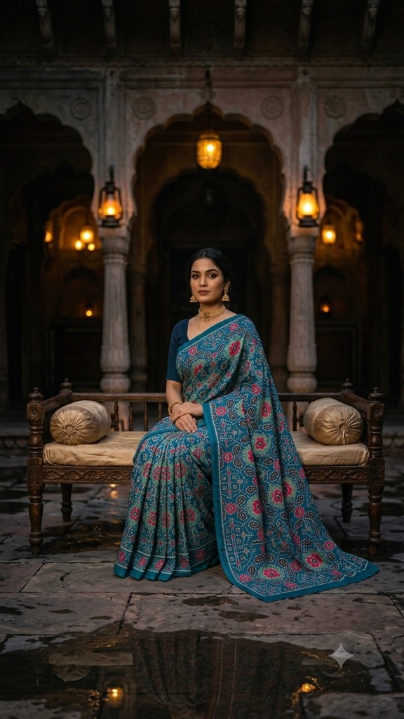 Bagru Hand Block Printed Pure Cotton Saree